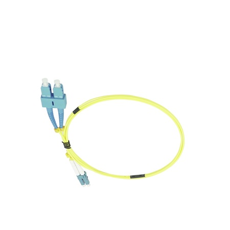 LC/UPC-SC/UPC Fiber Optic Patch Cord Duplex SM 2mm LSZH 1m Yellow