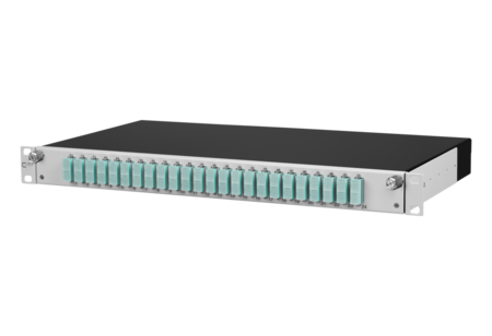 PoDat slide R FO Panel de conexiones VIK 24xSC-D (aqua) OM3 gris