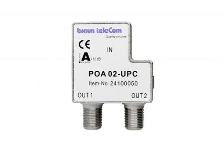 2-port broadband push-on adapter 2.0 GHz 4dB with F-Quick POA-02-UPC