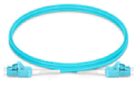 2FO LC/UPC Pre-Terminated Fiber Cables Duplex OM4 G.651.1 4.0mm   Type B - Reverse  3m  LSZH  Aqua