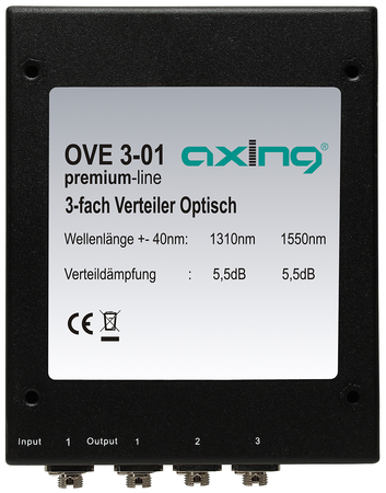 Optischer Verteiler 3-fach 55dB FC/PC-Buchse 1310 + 1550 nm OVE00301