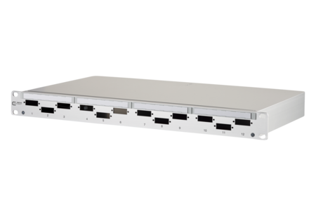 OpDAT PF FO Patch Panel unequipped for 12xSC-D/LC-Q/ST-D gray