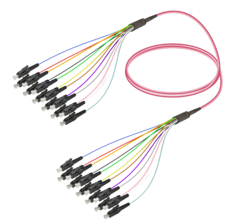 12FO LC/UPC-LC/UPC  Pre-Terminated Fiber Cable OM4 G.651.1 3.0mm 10m Violet