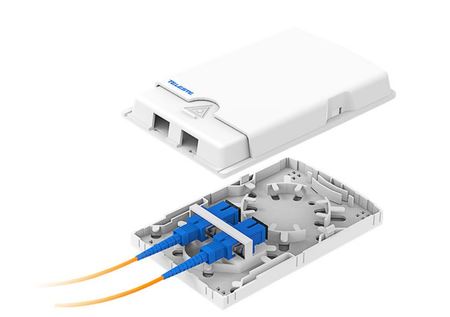 FTTH wall outlet 1 without adapters or pigtails