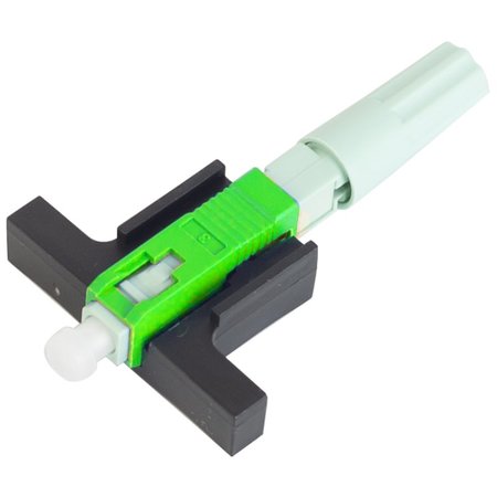 Conector Fibra Óptica SC/APC Simplex SM 3.0mm con Bridas 1 Pieza Verde