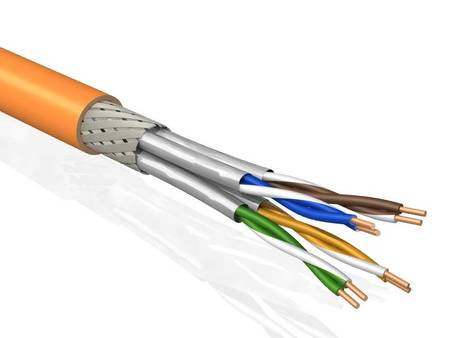 Cat 7A Twisted 4 Pair Copper Cable S/FTP Shielded Eca Orange