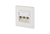 E-DAT modul 3 Port UP flush-mounted Wall Outlet Cat 6A pure white