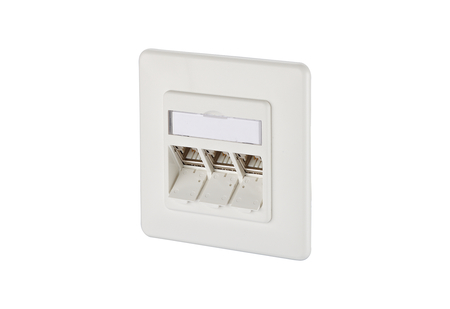 E-DAT modul 3 Port UP flush-mounted Wall Outlet Cat 6A pure white