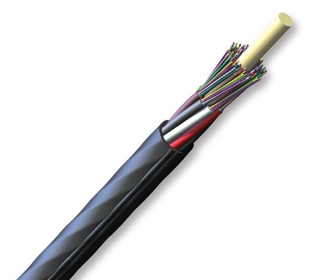 Câble Fibre Optique 96FO (8X12) Fibre d'Installation Pneumatique Tube Loose OS2 G.652.D  PEHD   Blindé diélectrique   Noir 