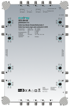Multiswitch de cabo único II (SCR) 9 em 8 × 4 linha premium SES98406