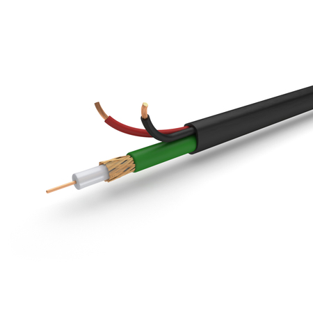 Cable de combi de vídeo  0,6/3,7+2x0,50mm² negro