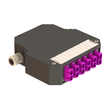 DIN-Schienenabschlussbox | 6 SC Duplex | DP7 | Multimode OM4 SC/UPC Violett