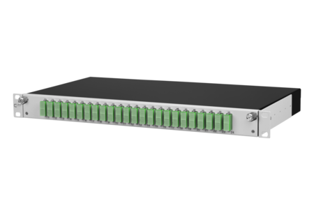 PoDAT slide R FO Patch Panel empalme 24xSC-D APC (verde) OS2 gris