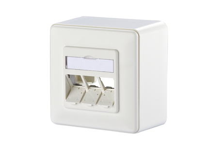 Modul wall outlet AP 3 port pure white unequipped