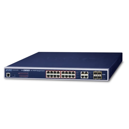16-Ports 10/100/1000T 802.3at PoE + 4-Ports Gigabit TP/SFP Combo Managed Switch/220W
