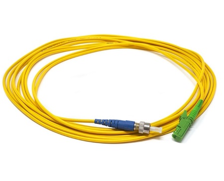 Patch Cords de Fibra Óptica Simplex E2000/APC-FC/PC OS2 G.657.A2 2.0mm 10m LSZH Amarelo