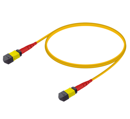 24FO MPO-F/UPC-MPO-F/  Pre-Terminated Fiber Cable OS2 G.657.A2 3.0mm 10m Yellow