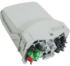 Caixa de distribuição universal de fibra óptica, externa, 1 divisor PLC 1 x16 SC/APC8° e adaptadores pré-conectados 