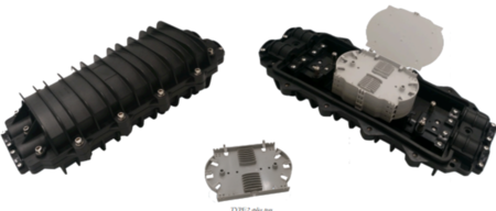 Fecho universal reutilizável Design quadrado externo Diâmetros de cabo máx. 16 mm, máx. 24 emendas  