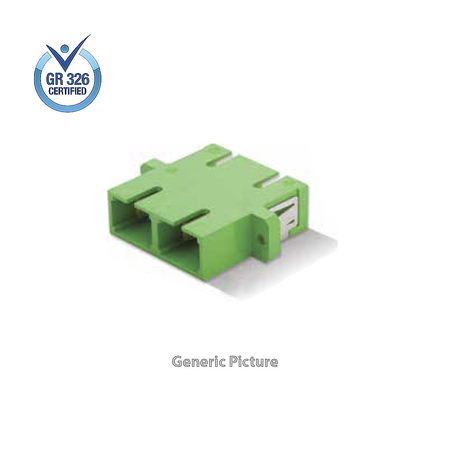SC/UPC Fiber Optic Adaptert Duplex w/ Flange Zirconia Sleeve Green Rattle-free Clip