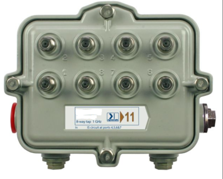 8-way Coaxial Outdoor Tap 20dB 1GHz SA Style
