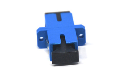 Adaptador Fibra Óptica SC-PC Simplex SM com Flange Azul