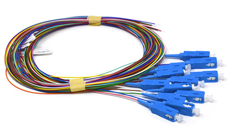 Set de Pigtails de Fibre Optique 12 fibres SC/UPC OS2 900µm 2m Code couleur 