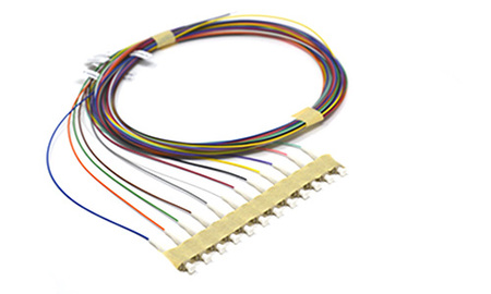 LC/PC 12 Fibers Color-coded Fiber Pigtail Set OM3 900µm 2m 