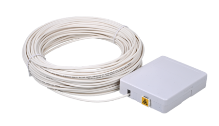 Fiber Optic Outlet CTB2 + 2xSC/APC Adapters + Pigtail LSOH 3.0mm 15m
