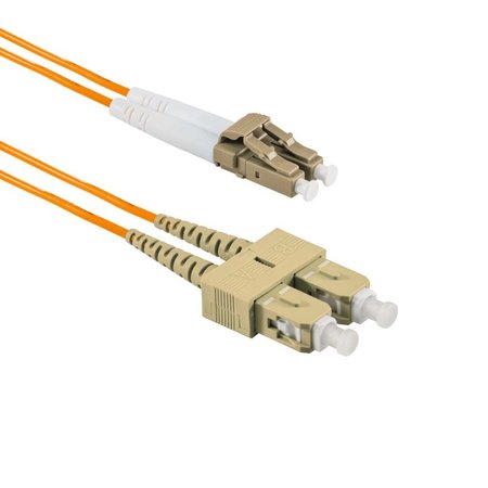 LC/APC-ST/APC Fiber Patch Cord Duplex MM OM2 10m Orange