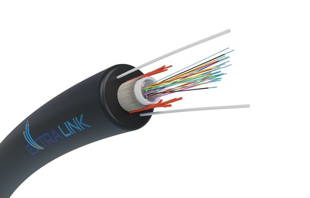 Cable de fibra óptica de tubo central aéreo 24FO (24X1) OS2 G.652.D HDPE negro