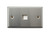 Face plate, 70 x 115mm, stainless steel, brushed, KS mounting, 1 port