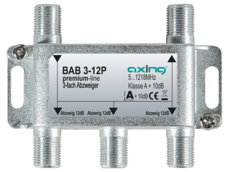 Abzweiger 3-fach 12dB 1.2 GHz F-Buchse premium-line BAB00312P