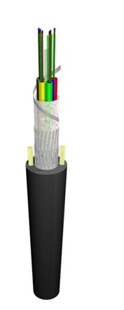 Cable de fibra óptica de tubo flexible de conducto 12FO (2X6) OS2 G.657.A2 PE negro