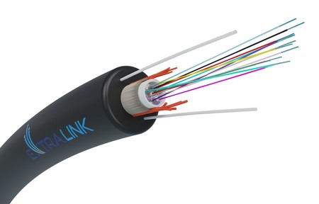 Cable de fibra óptica de tubo central aéreo 12FO (12X1) OS2 G.652.D HDPE negro