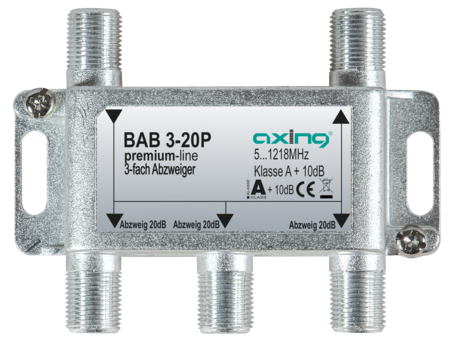Abzweiger 3-fach 20dB 1.2 GHz F-Buchse premium-line BAB00320P