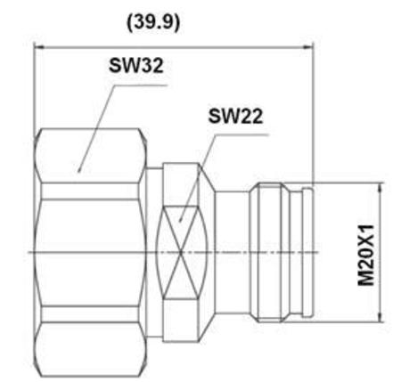 HPL Din Mâle - Adaptateur 4.3-10 Femelle Flexible