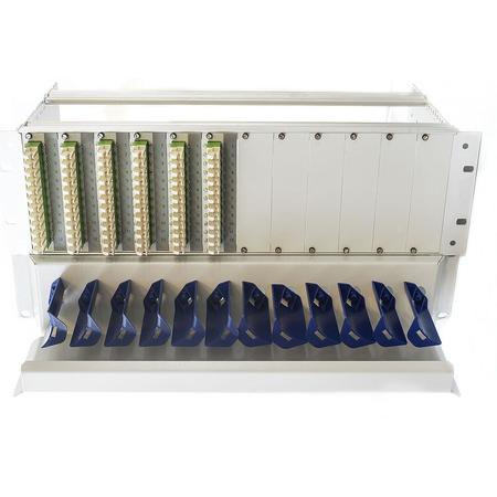 19'' ODF with 7U's, 12 modules of 12 connectors E2000/APC, 6 sliding drawers