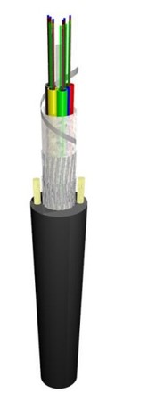Cable de fibra óptica de tubo flexible de conducto 48FO (8X6) OS2 G.657.A2 PE negro