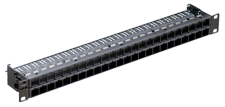 Panel de conexiones MegaLine® Connect45 Pro blindado, formato eLine de 19 pulgadas, 1U