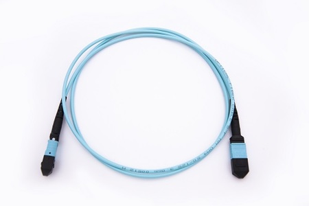 12F MPO/PC-MPO/PC,female-female,3.0mm LSZH cable,Aqua, polarity B, 2M