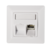 Flush-mounted Outlet for 2 Keystone Jacks, Signal white - NK4020