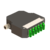 Caixa de terminação de raio DIN | 6 LC em ângulo quádruplo | DP1 | Modo único G.657.A2 LC/APC verde