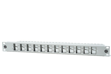 1U 24 Ports Cat6/6A Patch Panel Flipped to 1 Side 