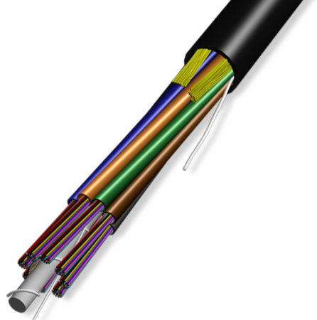 Câble Fibre Optique 12FO (1X12) Intérieur/Extérieur Tube Central OS2 G.657.A1    Noir 
