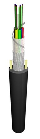 36FO (6X6) Duct Flex Tube Fiber Optic Cable OS2 G.657.A2  PE Black