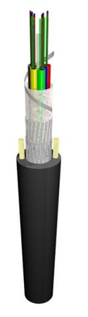 Cable de fibra óptica de tubo flexible de conducto 48FO (8X6) OS2 G.657.A2 PE negro
