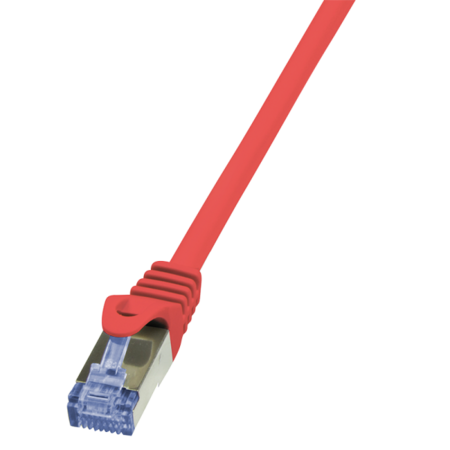 Câble de raccordement Cat.6A S/FTP PrimeLine AWG27 PIMF LSZH rouge 5 m - CQ3074S