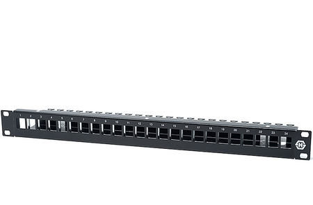 24-Port Patchpanel Cat6A 1HE Snap-In Schwarz