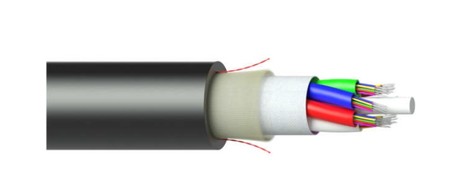 Cable aéreo de fibra óptica 48FO (4X12): cable de fibra óptica de tubo suelto ADSS y Fig8 OS2 G.652.D HDPE